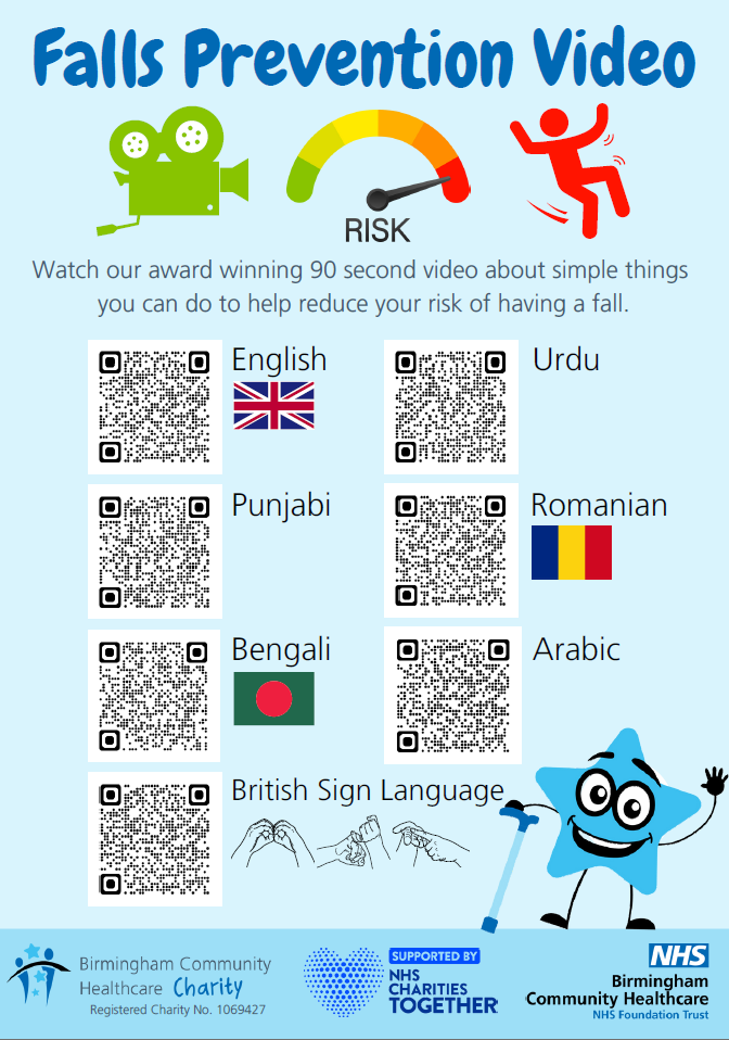 Falls prevention video poster Falls prevention video poster